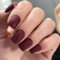 Faux Ongles Court MouyouGlow,Carré Rouge Bourgogne Unicolore Maté Press on Nails avec Colle à Ongles,Burgundy Red Matt Acryl Fake Nails
