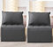 Quadratisches modulares Sofagarnitur & kombinierbares kleines Apartment-Sofa DIY-Kombination mit zwei abnehmbaren Rückenkissen & Geeignet für Wohnzimmer/Arbeitszimmer/Wohnung Sofa & 2 Stück,Grau