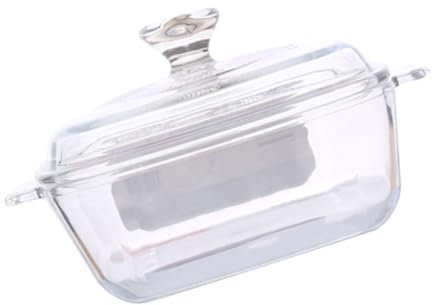 MAGICLULU 1 Pc Recipiente Para Microondas Tazón Bol Con Tapa Recipiente Para Horno Cuenco De Comedor Ensaladera Vidrio Cuenco Para El Hogar Templado
