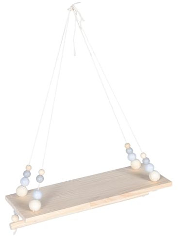 Amosfun Wanddekoration hängendes Lagerregal Hängeregale aus Holz Lagerregale aus Holz Kinderschaukeln Quaste Wall Shelf vielzweckleiter lagerregal aus Holz hängendes Regal Wandschmuck