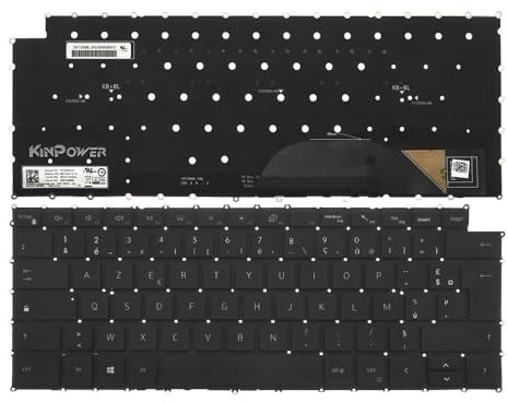KINPOWER Clavier Azerty Français Compatible avec Dell XPS 15 9510 Rétroéclairage