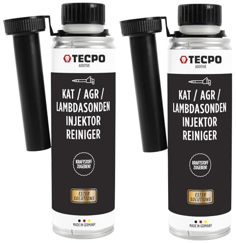 TECPO 2X 300ml Katalysator AGR Lambdasonde Injektor Reiniger Benzin Additiv