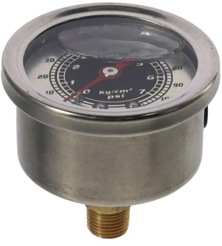 YYlingx 0-100 Psi Fuel Pressure Gauge,1-1/2 Black Liquid Filled Fuel Pressure Gauge,1/8 NPT Center Back Mount for Water, Oil, Fuel Pressure Test