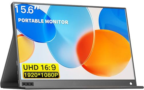 docooler Monitor portátil de 15,6 pulgadas Pantalla IPS 1080P Pantalla externa Monitor extendido Compatible con Switch/PS4/XBOX Frecuencia de actualización 60 Hz 63% sRGB Altavoces dobles