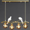 TRIVIDHA Lustre À Bulles À 4 Lumières, Lustre en Forme De Globe en Verre du Milieu du Siècle, Design Créatif D'oiseau, Lustre Linéaire, Suspension Moderne pour Salon, Cuisine, Îlot De Salle À Manger