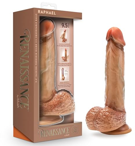Blush - Renaissance Raphael Dildo mit Verschiebbarem Vorhaut - 24 cm