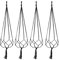 Generic Macrame Plant Hanger,4PCS Indoor Hanging Planter Basket,Handmade Woven Jute Rope Boho Flower Pot Holder Stand for Indoor Outdoor Home Decor, Onesize