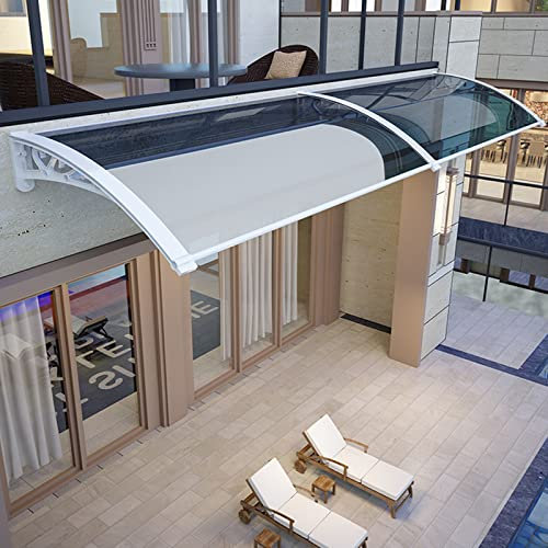 UV-Schutz vor Regen und Schnee, Fenstermarkise, Türüberdachung, Gartenüberdachung, Veranda-Markisenschutz, transparente, Gebogene Polycarbonat-Abdeckung, 60/80/100/120 cm, 139 Größen, mit we