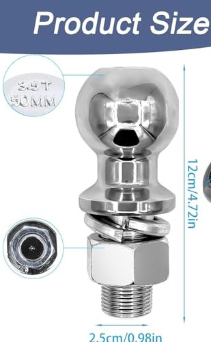 Anhängerkupplungskugel,anhängerkupplung,kugelkopf anhängerkupplung,50mm 3.5T Ø25mm Schraube,Kugelkopf Ackerschiene,Kugelkopf Traktor Ackerschiene