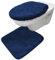 Brandsseller WC-Set 2-Teilig WC-Vorleger 50x50 cm WC Deckelbezug 38x48 cm aus weichem Mikrofaserstoff rutschfest Dunkelblau
