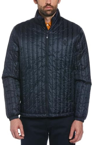Original Penguin Men's Vertical Quilted Jacket in Blue