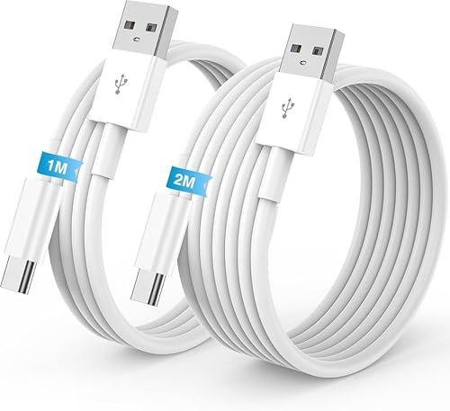 Cavo USB Type-C Ricarica Rapida [2Pezzi/1M+2M] Cavo iPhone 16 17 15 Pro Max Qriginale Apple USBC,Cavo USB A a USB C,Cavo Tipo C per iPhone16 17 15 Pro/iPhone 17 Air/iPad Pro/Air,Galaxy S25/S24/S23