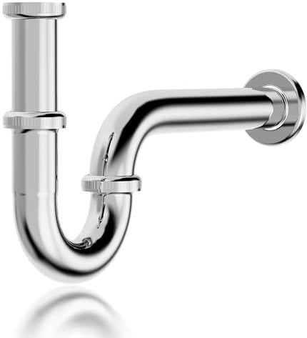 Universal Siphon für Waschbecken Edelstahl,Röhrensiphon Siphon Waschbecken Ablaufgarnitur 1 1/4“ Chrom,Abflussrohr Tauchrohr 8-11cm höhenverstellbar,Abflussrohr Bad & Küche Flexibler Ablaufschlauch