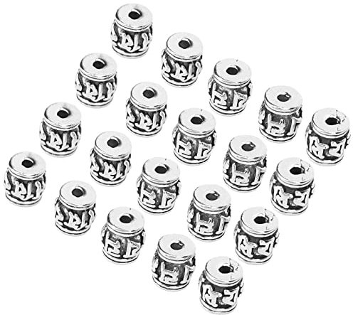Wikinger-Haarschmuck, 20 Stück, Retro-Silber-Haarflechtzubehör, Bartschmuck, Dreadlocks, Legierungsperlen mit Einzigartigen Mustern für Haar- und Bart-Styling