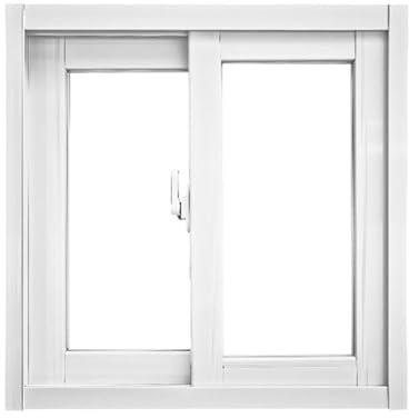 Ventana de repuesto de aleación de aluminio con persianas deslizantes de aislamiento acústico para cocina y baño, color blanco (60 x 40 cm)