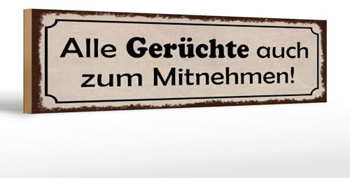 Femer Holzschild Spruch 46x10 cm Alle Gerüchte auch zum Mitnehmen Deko Schild