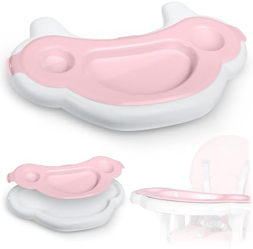 Ricokids Essbrett für Hochstuhl Baby Hochstuhltablett Abnehmbar Ergonomisch 61 x 35,5 cm Rosa