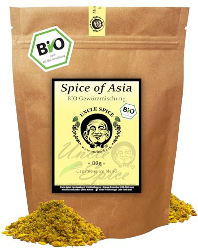 UNCLE SPICE® Spice of Asia - BIO Gewürzmischung - 80g fein abgestimmte Würzmischung für authentische asiatische Gerichte in Premiumqualität – Aromatisch, würzig, pikant und exotisch – DE-ÖKO-005