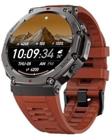 SWZEC Notkraft Robust Militär Die unzerstörbare Smartwatch(Orange)