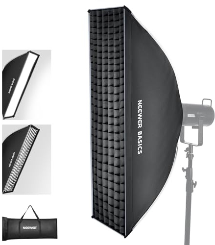 NEEWER BASICS Strip Softbox Bowens Supporto, 12 x 47 Sgancio Rapido | NS61P, Softbox Light Diffusers/Grid/Borsa per Aputure 150c per Godox SL60w, per FS300C FS150B HB80C CB200C Q6