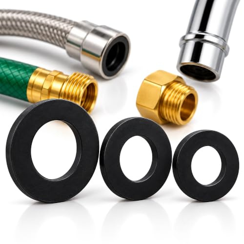 Mario10 24-Piece Rubber Hose Washer Set, 1/2, 3/4, and 1 Sealing Rings | Flat Tap Sealing Rings for Faucets, Shower Hoses & Garden Hose Connectors, Durable Leak-Proof Rubber Gaskets