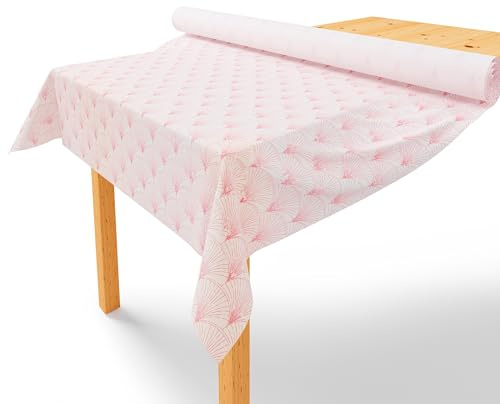 LILENO HOME Tischdeckenrolle 1,10 x 25 m - Tischdecke Art Deko Rosé aus | Vlies - Stoffähnlich, abwaschbare Tischdecke als Rolle, Meterware Tischtuchrolle - Einweg Papiertischdecke Rolle Alternative