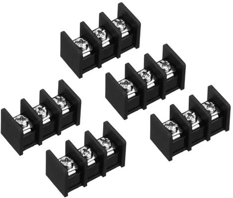 QUARKZMAN 5 Pzze Morsettiera A 3 Posizioni 300V 30A Passo 11mm riga Singola 3 Circuiti Morsetti A Vite DIN Riga