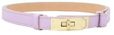 BellaSpark Damen-Ledergürtel | Verstellbarer Taillengürtel, Made in Italy, stilvoller Ledergürtel für Kleider, Jeans und Mäntel, Frühlings- und Sommerfarben (Lila)