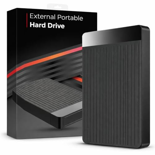 1TB Portable External Hard Drive, USB 3.0 Type-C 2.5 Inch External HDD for PC, MacBook, Laptop & Desktop, Compatible with Windows, Linux, Android, Gaming Consoles – Black
