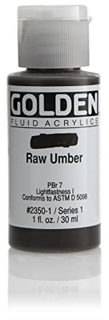 Pro-Art Raw Umber -Golden Fluid Acrylic, Acrylic, Multicolour