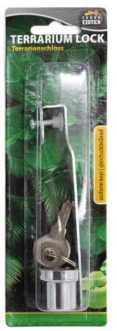 Terrarienschloss mit Schlüssel - Schloss für Terrarien als Glastürschloss/Vitrinenschloss - Schlösser für Ihr Terrarium zur Selbstanbringung (Gleichschließend, 1 Stück)