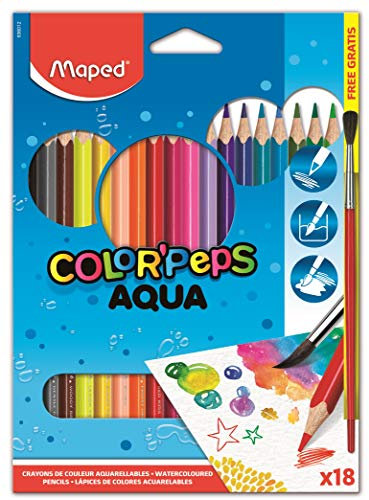 Maped 836012 Aquarellstift Color'peps Aqua, 18er Kartonetui