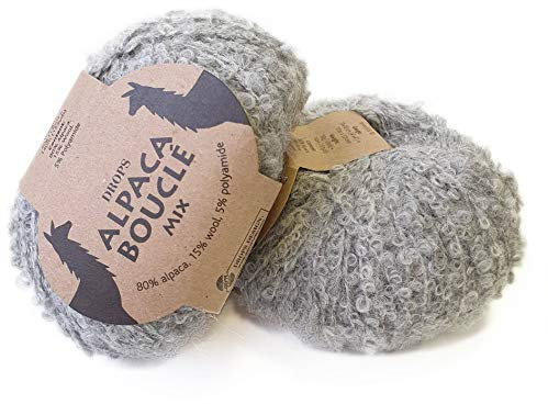 Alpaka Boucle (Drops Strick- und Häkelgarn – Aran Gewicht) 5110 light grey