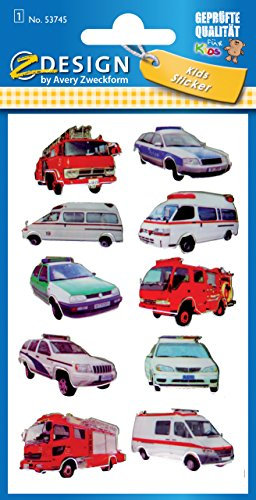 AVERY Zweckform 53745 Kinder Sticker Polizei (3D Effekt) 10 Aufkleber