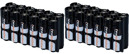 Storacell 12 AA Battery Caddy, Black X 2 Pack - Each Holds 12AA Batteries