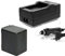 Akku + Ladegerät Kompatibel mit Panasonic VW-VBT380 VBT-380 ACCU mit Infochip Restlaufanzeige 3500mAh