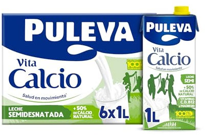 Leche Puleva Vita Calcio Semidesnatada brik 1L - Caja 6 litros