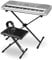 Funkey Deluxe Kit 61 Tasten Keyboard Set - Einsteiger Keyboard mit 100 Sounds & Rhythmen und Begleitautomatik - Komplettset Inklusive Stativ, Sitzbank und Kopfhörer - Silber