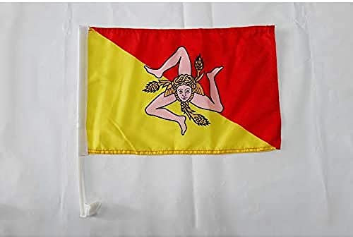 AZ FLAG - Autofahne Sizilien - 45x30 cm - Sizilien Autoflagge 30 x 45 Cm - Auto Flaggen