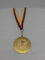 Fanshop Lünen Badminton 1 Stück Medaillen - aus Stahl 40mm - mit einem Alu Emblem, 25 mm - Federball - inkl. Medaillen Band - Farbe: Gold, mit Emblem 25mm - Turnier - (9285)