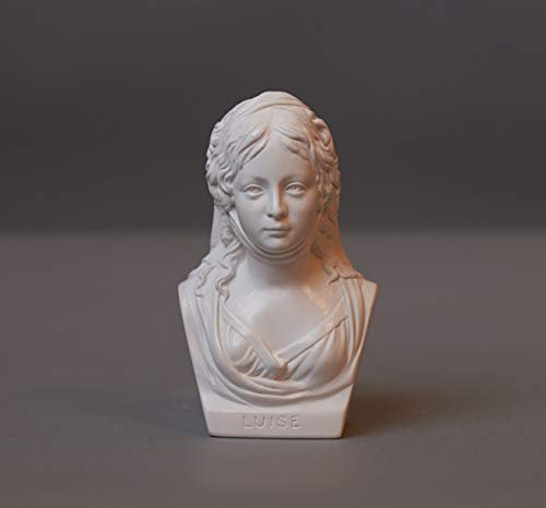 Königin Luise Skulptur aus hochwertigem Zellan, echte Handarbeit Made in Germany, Büste in weiß, 12cm