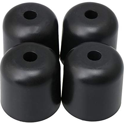 BQLZR 60mm Dia 60mm Height Black Plastic Round Furniture Leg 13mm Hole Dia for Table Chair Bed Cabinet Feet Floor Pack of 4