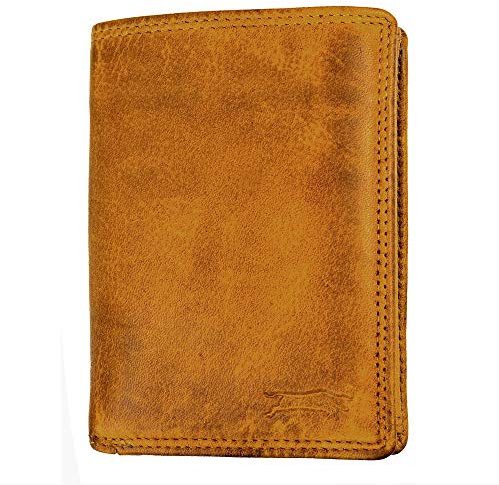 VEN-TOMY • Herren Geldbörse aus hochwertigem Waschleder W904 (Senf)