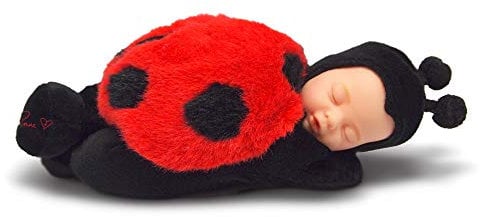 Anne Geddes 572603 Large Sleeping Baby Ladybug 12 inch / 30 cm Doll - Bean Filled Soft Body / Großer schlafender Baby Marienkäfer 30 cm Puppe