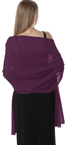 Hotshawl Chiffon Schals und Wraps für Abendkleider Frauen Elegant Weich Schal Braut Schal Hochzeit Stola, Pflaume (Chiffon), Einheitsgröße