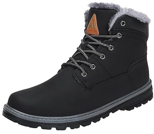 Mishansha Winterstiefel Damen Kurzschaft Stiefel Warm Gefüttert Boots Winter Frauen Schuhe Outdoor Stiefel rutschfest Schwarz Gr.37 EU