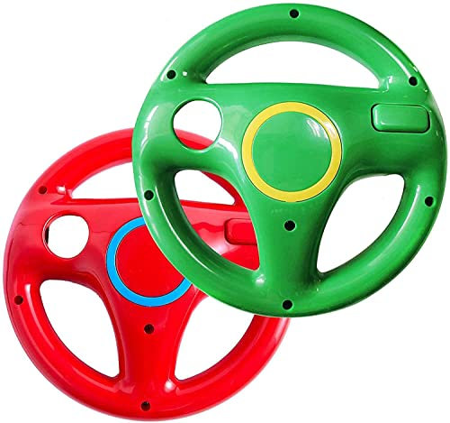 DOYO Volante Wii Mario Kart Nintendo Switch Volantes para Wii U Control Remoto para Juegos de Carreras Verde y Rojo(2 Piezas)