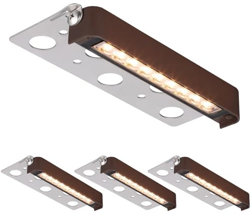 LEONLITE 7 Inch LED Hardscape Lighting, Update Retaining Wall Lights, LED Landscape Lighting, 12-24V AC/DC Paver Light Low Voltage, 3W/4W/5W Dimmable Outdoor Step Lights, 2700K Soft White, ETL, 4 Pack