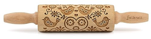 Folkroll 3D-Motiv-Teigrolle 23 cm Folk Tauben