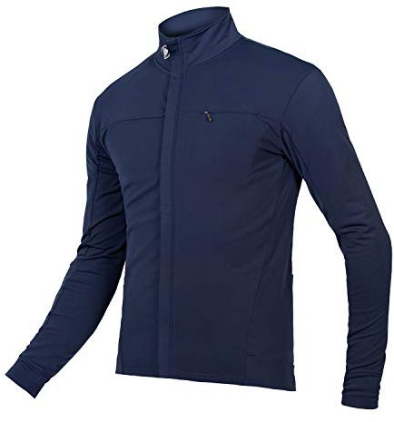 Endura Xtract Roubaix Long Sleeve Cycling Jersey | Breathable | Soft Feel Fabric | Moisture Wicking | Athletic Fit | Rear Pockets | Zipped Pockets Jersey, Navy, 2XL